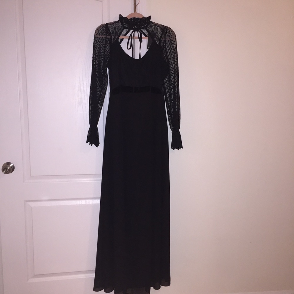 Black floor length maternity gown